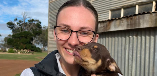 Portia Swankie with dog Lucy